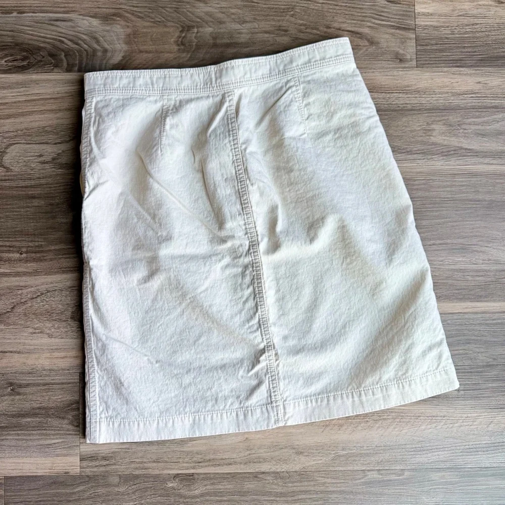 J.Crew 8 White Ivory 100% Cotton Utility Skirt‎ Patch Pockets